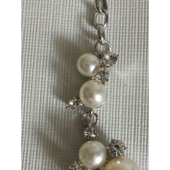 Paparazzi Toast to Perfection Rhinestone Encrusted & Faux Pearl Cluster Necklace - Picture 7 of 11